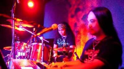 Kano Kasan and Bambolio Diaz of Rock Spiders play one of their last shows before Ramadan at the Majestic in Dubai.