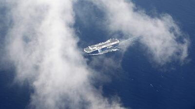 A vessel is seen from an airborne AN-26 of the Vietnam Air Force. Luong Thai Linh / EPA March 11