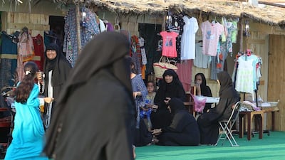 Local heritage stalls at the Al Gharbia Watersports Festival.