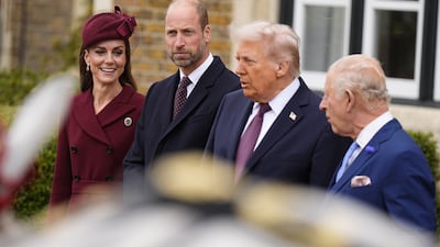 King Charles III, Prince William, Prince of Wales and heir to the British throne, and Kate, Princess of Wales, with US President Donald Trump at Windsor Castle. PA