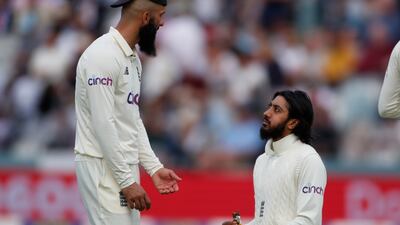 England's Moeen Ali and Haseeb Hameed at Lord's on Thursday.