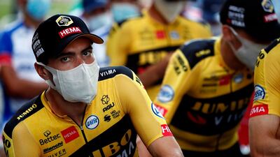 Dutch rider Tom Dumoulin of Team Jumbo-Visma attends the team's presentation ahead of the 107th edition of the Tour de France cycling race in Nice. EPA