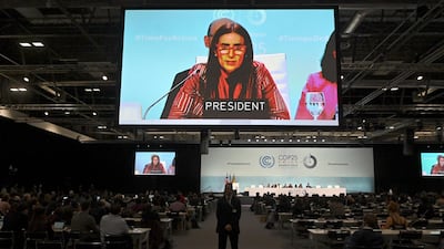 Chilean Environment Minister and President of COP25, Carolina Schmidt, delivers a speech during the final plenary session of the COP25 UN Climate Change Conference at IFEMA Convention and Exhibition Center in Madrid, Spain. EPA
