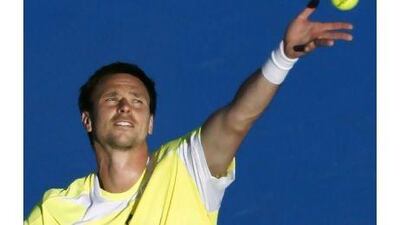Robin Soderling was cheered on by fans during his match with Roger Federer at the Mubadala World Tennis Championship yesterday.