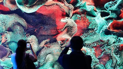 Digital art on display at the World Conference on Creative Economy held at Dubai Exhibition Centre in Dubai last year. Pawan Singh / The National