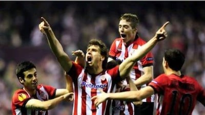 Fernando Llorente started off the celebrations for Athletic Bilbao.