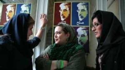 Bahareh Rahnama an Iranian actress campaigning for one of the presidential candidate Mir Housain Mossavi.