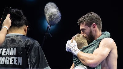 Bader Samreen after his win over Jose Gonzales at the Mubadala Arena. Ruel Pableo for The National