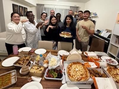 The writer celebrating her birthday with her friends from church. Zoya Thomas / The National