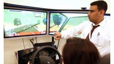 The driving instructor Diyaa Faik puts a student through her paces this week.