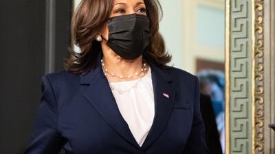 US Vice President Kamala Harris seen in the Eisenhower Executive Office Building in Washington on February, 24 2021. EPA