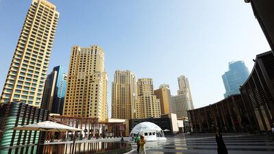 A view of the JBR walk area in marina area of Dubai. Satish Kumar / The National