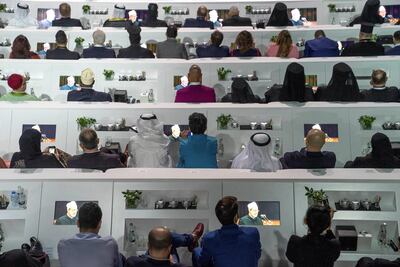 Guests at the the Human Fraternity Meeting at The Founders Memorial. Eissa Al Hammadi / Ministry of Presidential Affairs