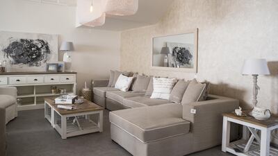 The Blanc D’Ivoire Dubai showroom, owned by Carol Sukkar, has a range of tables, sofas and chandeliers, and also stocks products by Dutch brand Rivièra Maison. Antonie Robertson / The National