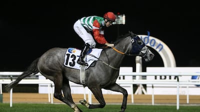 Dark Emerald, ridden by Richard Mullen, could still make a charge for a place at the Dubai World Cup. Pawan Singh / The National