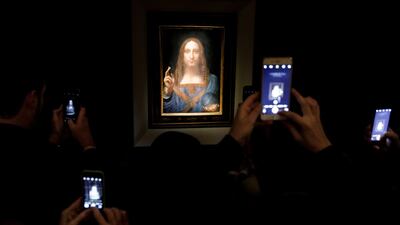 Salvator Mundi by Leonardo da Vinci was sold for $450 million to reside in the Abu Dhabi Louvre. EPA/JUSTIN LANE