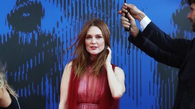Julianne Moore, in Valentino, attends the 1st Franca Sozzani Award during the 74th Venice Film Festival at Sala Giardino on September 1, 2017 in Venice, Italy. Getty Images