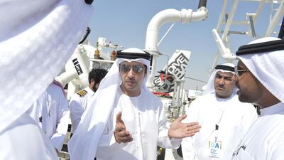 Sheikh Hazza bin Zayed, National Security Advisor and Vice Chairman of the Abu Dhabi Executive Council, attends the Dubai Airshow. Saeed Al Neyadi / Crown Prince Court - Abu Dhabi