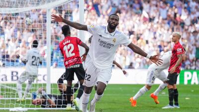 Antonio Rudiger after scoring Real Madrid's fourth goal. Getty