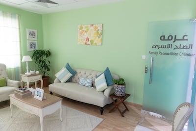 The Family Reconciliation Chamber at Dubai Public Prosecution where parties are encouraged to settle their differences. Photo: Antonie Robertson / The National