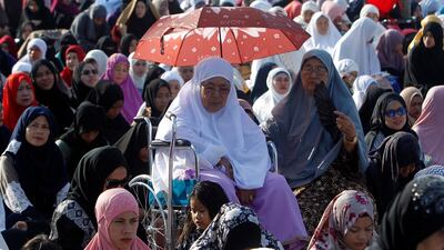 Filipinos pray during an Eid Al Adha prayer service in Zamboanga city, southern Philippines. EPA