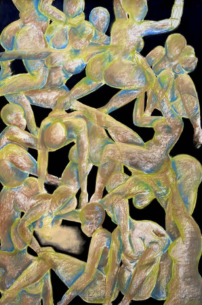 Victoire. Passe (2026), chalk pastel and charcoal on paper by Naila Opaingah. Photo: Efie Gallery