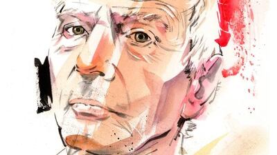 Robert Durst murdered and dismembered his neighbour in 2001, but was acquitted after he pleaded self-defence. Illustration by Gary Wing for The National