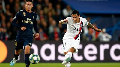 Angel Di Maria of PSG opens the scoring. EPA