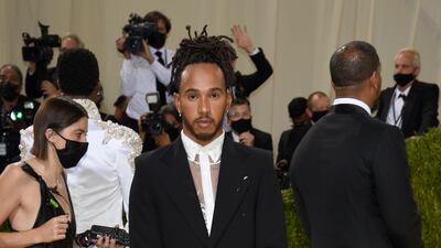 Lewis Hamilton at the 2021 Met Gala. EPA