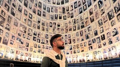 Emirati Majed Al Seyabi at the holocaust memorial museum in Jerusalem. The Abu Dhabi resident believes wants to initiate deeper ties with the Jewish community. Photo: Majed Al Seyabi