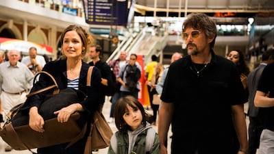 From left to right, Rose Byrne, Azhy Robertson, and Ethan Hawke, in 'Juliet, Naked'