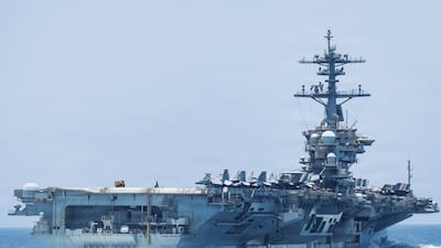 USS Abraham Lincoln aircraft carrier crosses the Arabian Sea. Centcom
