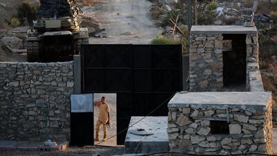 An Egyptian security guard is seen near the border with Gaza on July 8, 2017. Mohammed Saber / EPA