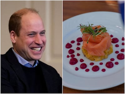 Prince William dined on special dishes created by Bhatia at Expo 2020 Dubai. Getty Images; Antonie Roberston / The National