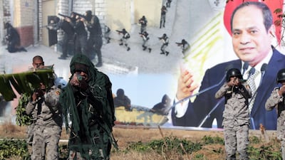 Egyptian police cadets in field training. EPA
