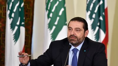 Lebanese Prime Minister Saad Hariri speaks during a press conference is Beirut. He says: “Lebanon achieved a lot in the CEDRE conference.” EPA / WAEL HAMZEH
