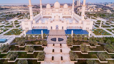 Abu Dhabi's Sheikh Zayed Grand Mosque is featured.