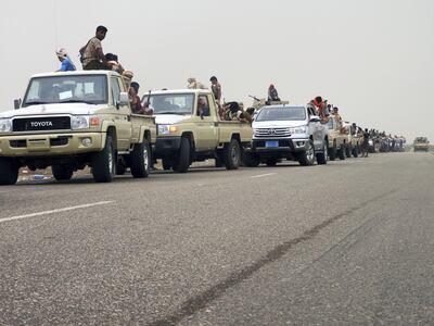 Al Amalikah brigades arrive in the Al-Duraihimi area on Sunday. Photo by Saber Abdulwahed