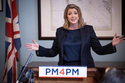 Former British government minister Penny Mordaunt at the Cinnamon Club to launch her campaign for the leadership of the Conservative Party in London, July 13, 2022. EPA