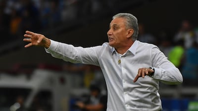 Brazil manager Tite, who survived a quarter-final exit in Russia 12 months ago, has a chance to win a title with his national team. Nelson Almeida / AFP