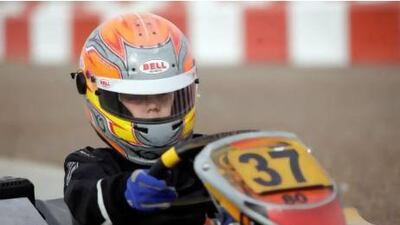 Eliot Jones, 11, won twice and finished on the podium four times to qualify for the international karting event in Paris. Sammy Dallal / The National