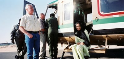 On the gazelle Aerial Survey in Al Ain - 2004. Photo: Dr Shaikha Al Dhaheri
