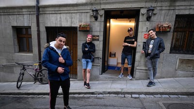 Unaccompanied minor migrants Sofiane, Marouen, Younes and Elaa-Eddin found home at the three-star Bel Esperance Hotel in Geneva amid the COVID-19 pandemic. AFP