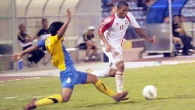 UAE Under 17s, in white, found themselves two goals down to their Malaysia Under 20 counterparts, but bounced back to win 5-2. Courtesy UAE FA