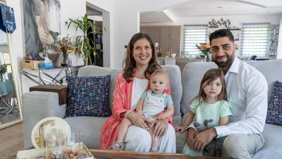 Kirsten Kutz and Duraid Adnan, along their two children, Lily and Leo, will be celebrating Easter and Ramadan together this weekend. Antonie Robertson / The National