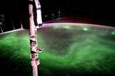 The Aurora Australis taken by Tim Peake from the International Space Station. Getty Images.
