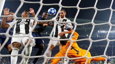 Juventus defender Leonardo Bonucci scores an own goal to give Manchester United a 2-1 win in their Uefa Champions League match at the Juventus Stadium. Reuters