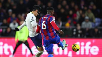 Tottenham attacker Son Heung-min scores their fourth goal. Reuters