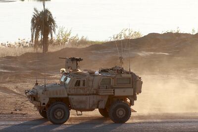 A US army vehicle supporting the Syrian Democratic Forces (SDF) in Hajin, in the Deir Ezzor province, eastern Syria. AFP