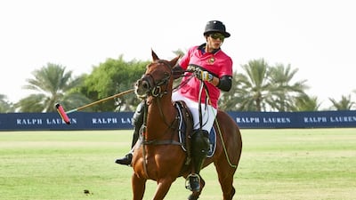 Sheikha Maitha bint Mohammed bin Rashid Al Maktoum at the second Ralph Lauren International Ladies Polo Tournament, held in Dubai in November 2014. Courtesy: Ralph Lauren